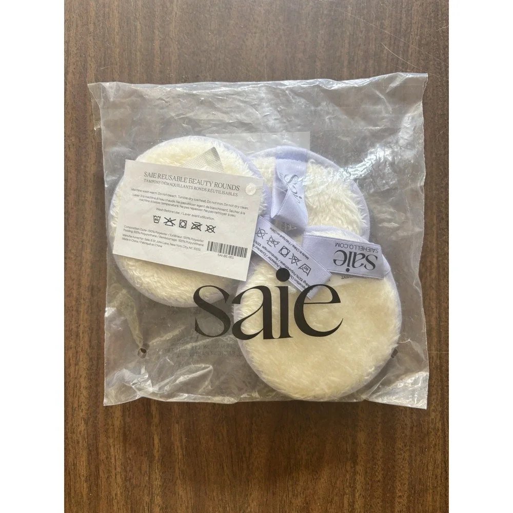 NWT SAIE Reusable Makeup Removing Rounds Beauty Makeup Remover Pads Set of 3